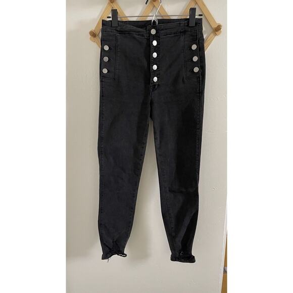 J Brand Jeans Women's 27 Natasha Sky-High Cropped Skinny Bellatrix Destruct - Picture 2 of 12